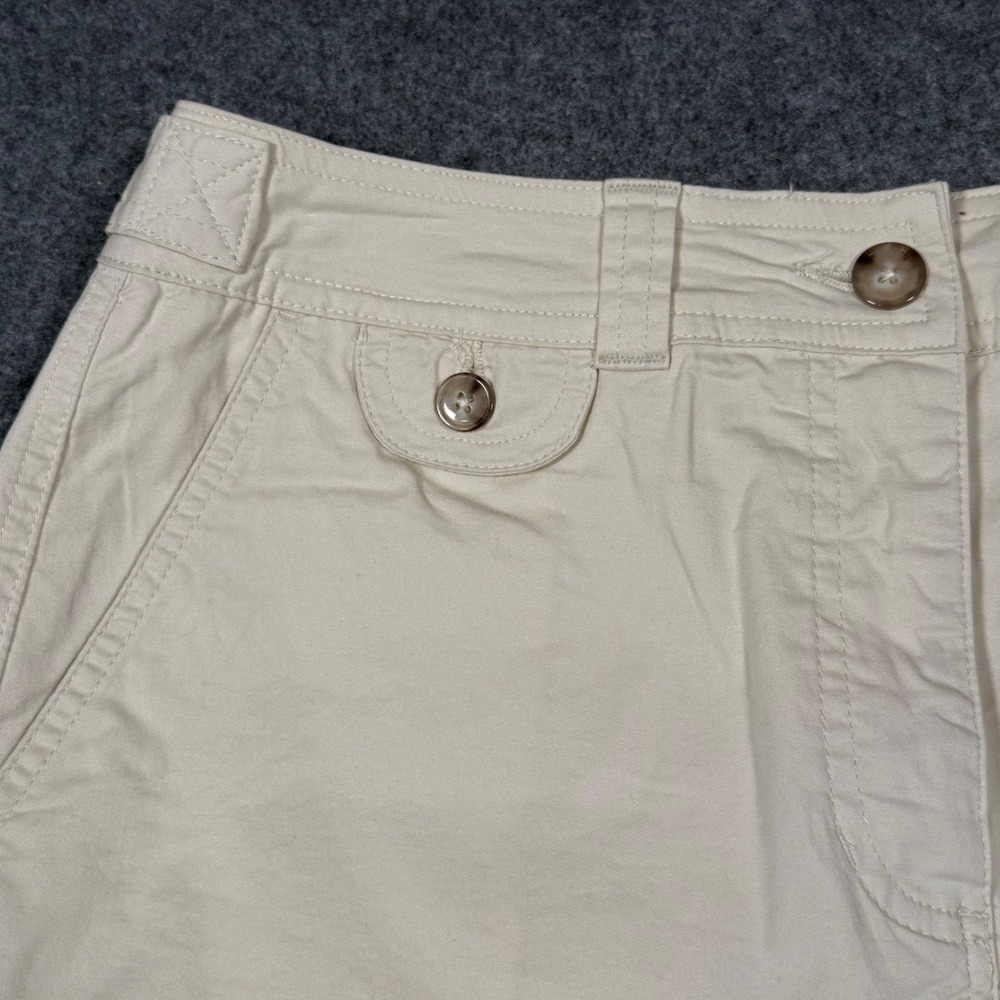 St. John's Bay Womens Beige Cargo Skort Size 4 Stretch Cotton Utility Mini Skirt - Picture 2 of 13